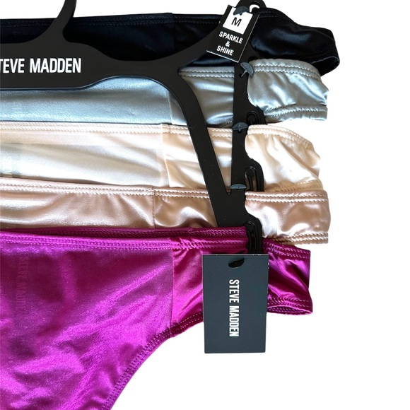 Steve Madden Glistening Thong Panties 5 Pc Set Size Medium - Picture 2 of 6